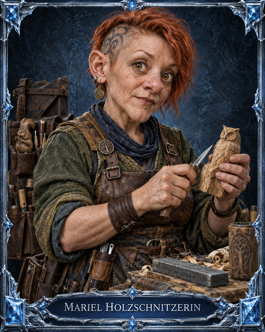 Porträt von Mariel Holzschnitzerin